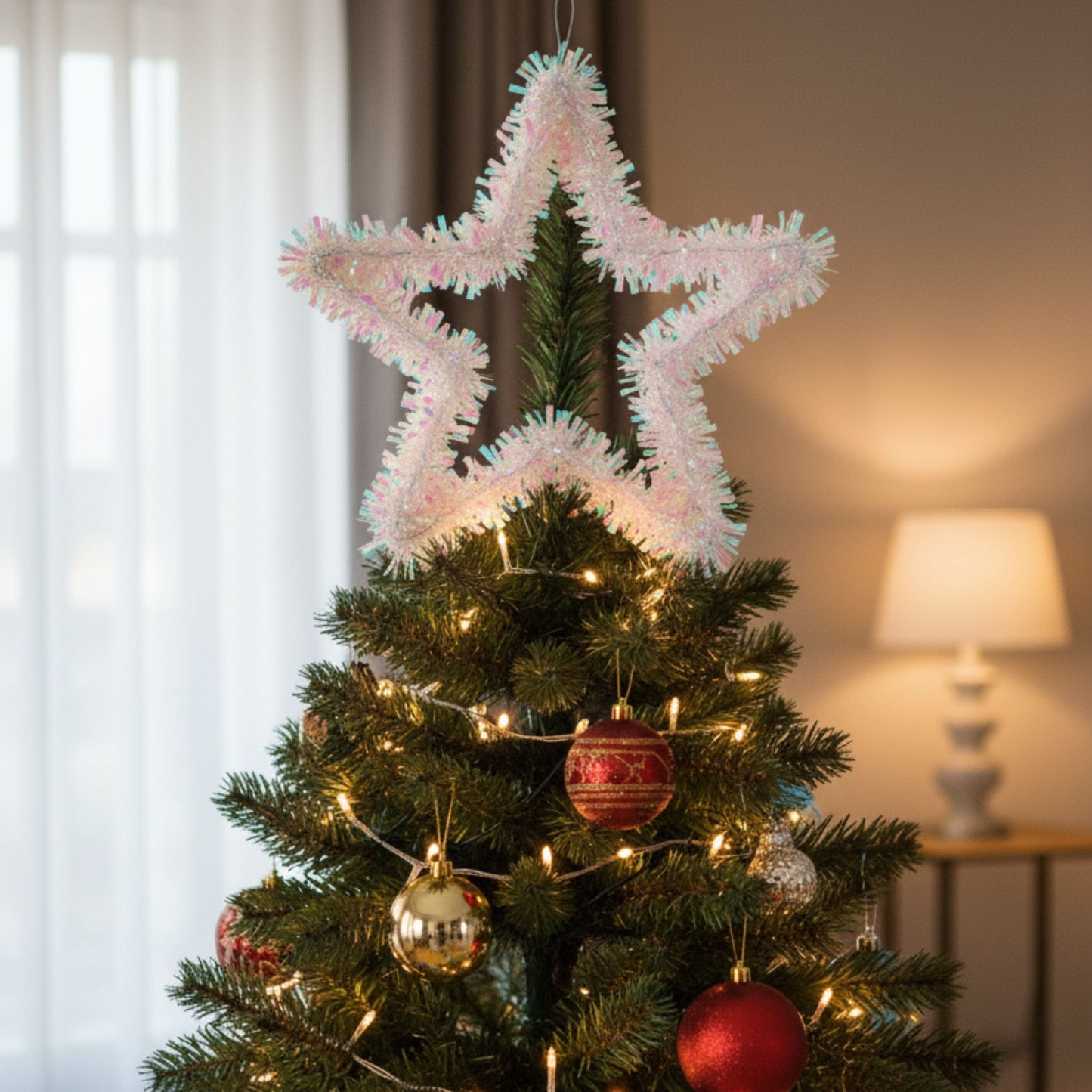 Iridiscent Star Shaped Wreath 24"