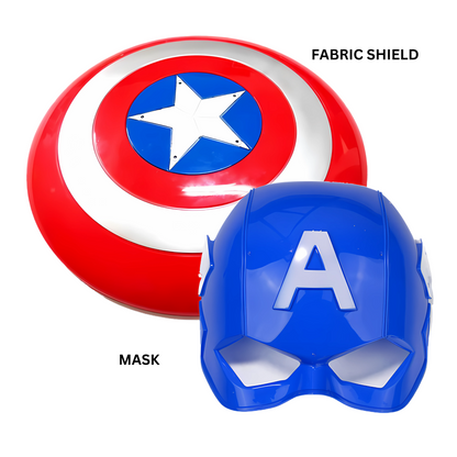 Captain America Muscular Costume w/ Face Mask & Shield for Kids - Size S - Age 3 - 5 YRS