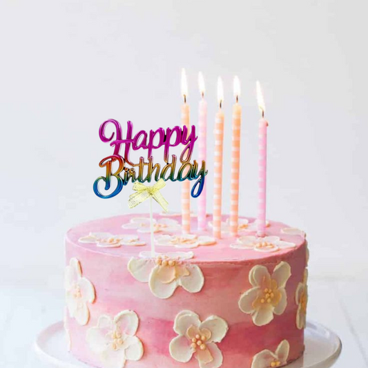 Happy Birthday Rainbow Cake Topper - 7 inches - 1PC