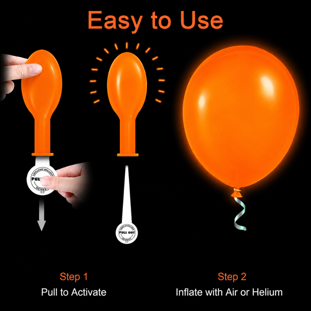 LED Light Up Balloons 12 Inch | Glow Balloons for Party Decor & Celebration | Multicolor | 5 Pc