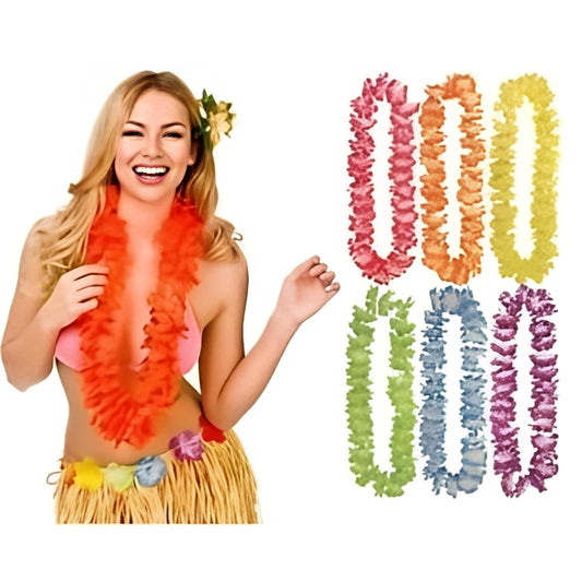 Hawaiian Flower Lei Garland Set – Pack of 4