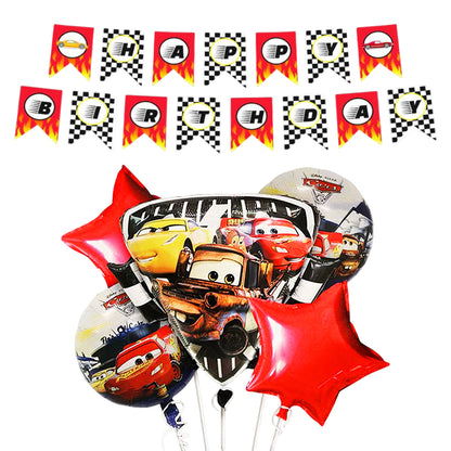 Racing Car F1 Theme Party Banner & Balloons Combo - 6PC