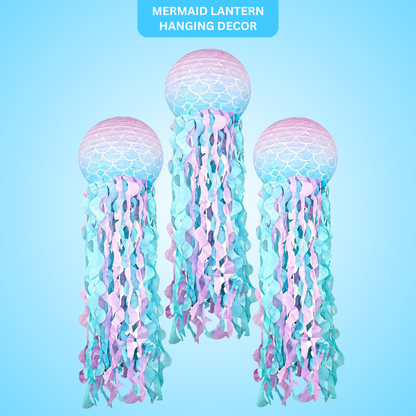 Mermaid Lanterns Hanging Decoration Combo 3PC - Ocean Theme | Wanna Party - Image 1