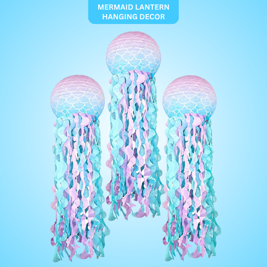 Mermaid Lanterns Hanging Decoration Combo 3PC - Ocean Theme | Wanna Party - Image 1