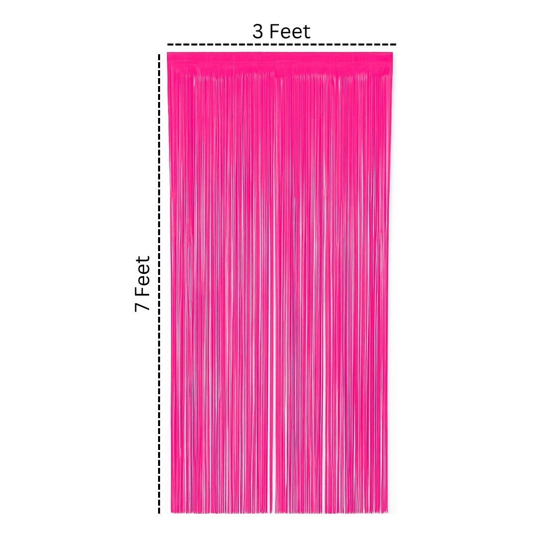 Wanna Party Pack of 2 Neon Pink Foil Curtains Backdrop