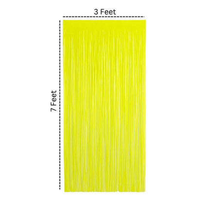 Wanna Party Pack of 2 Neon YellowFoil Curtains Backdrop