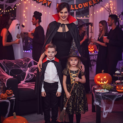 Wanna Party Halloween Costume for Kids- Vampire Cape with Mask/ Dracula Cape//Vampire Costume For Halloween Horror Costume Party For Boys & Girls