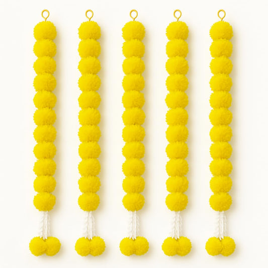 Haldi Decoration Items- Artificial Marigold Garland Pack of 5