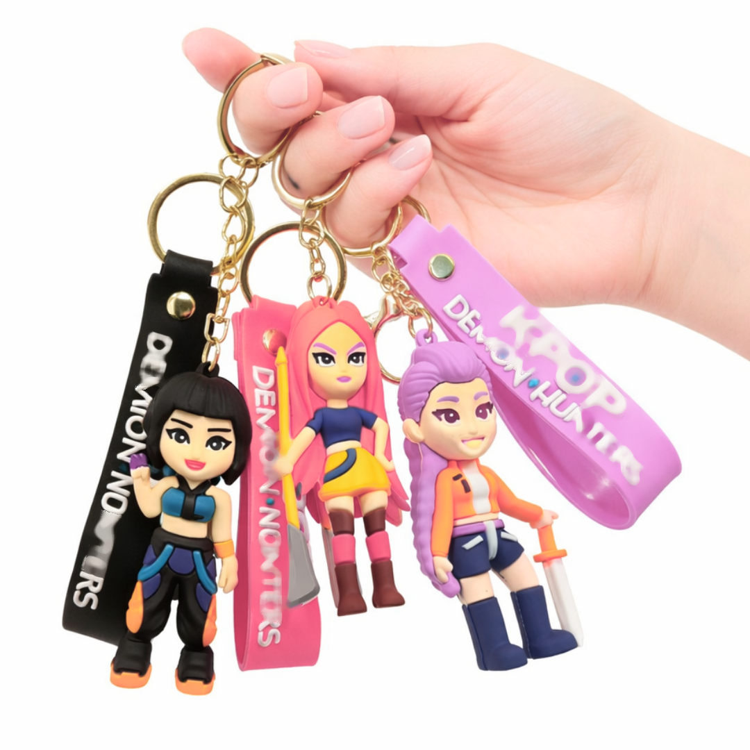 Kpop Demon Hunters Keychain Set of 3 - Anime Charms for Girls | Wanna Party