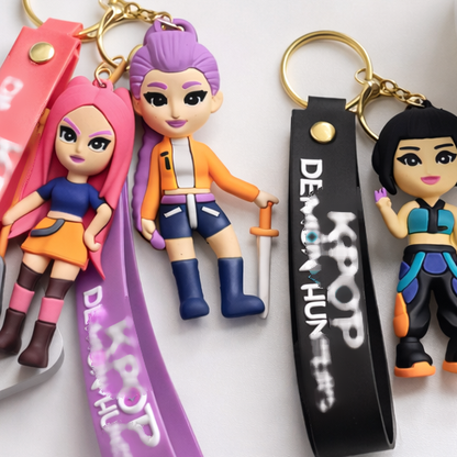 Kpop Demon Hunters Keychain Set of 3 - Anime Charms for Girls | Wanna Party