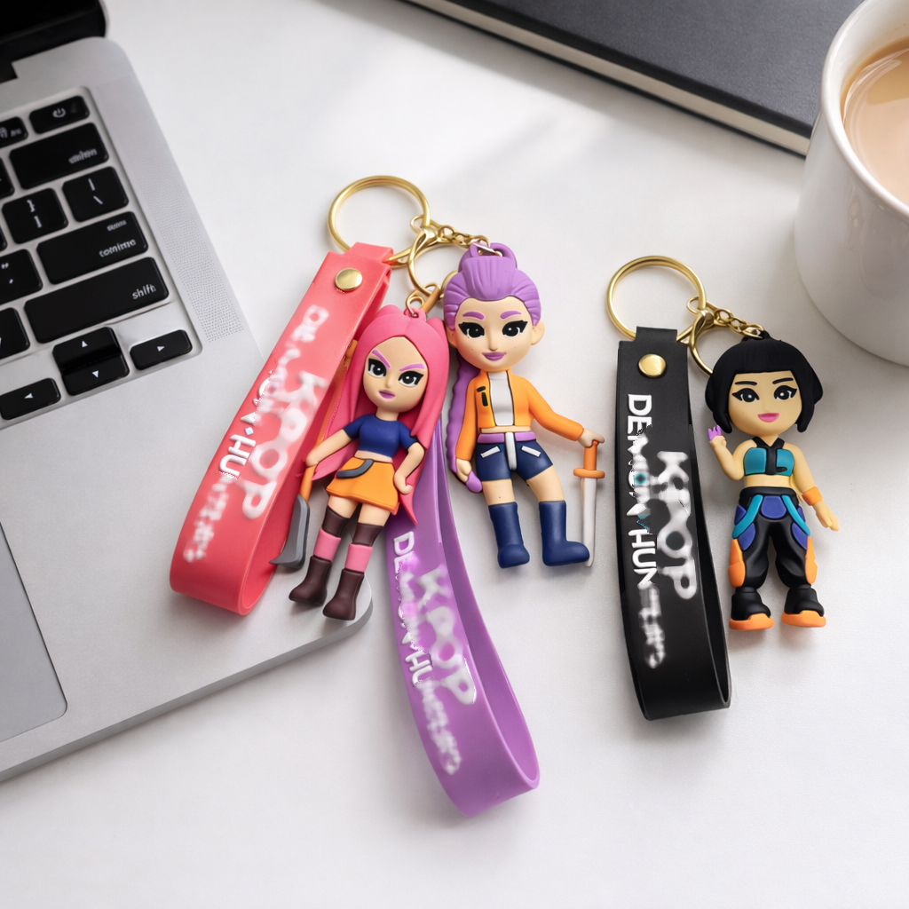 Kpop Demon Hunters Keychain Set of 3 - Anime Charms for Girls | Wanna Party