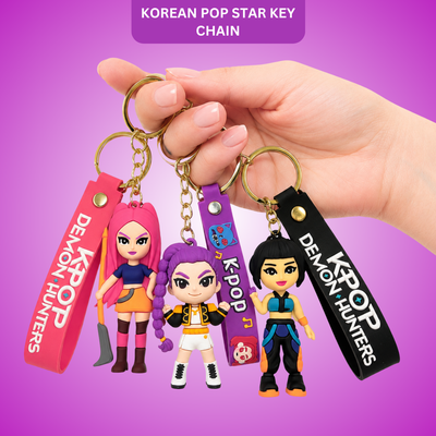 Kpop Demon Hunters Keychain Set of 3 - Anime Charms for Girls | Wanna Party - Image 1