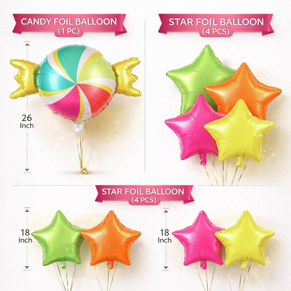 Candy Theme Foil Balloons - 5PC