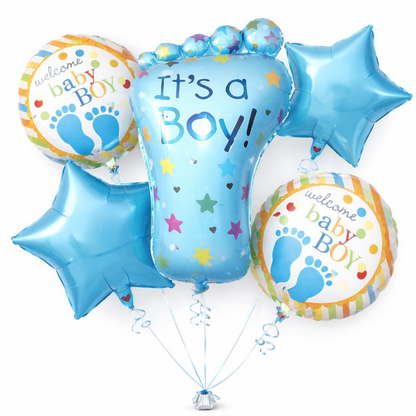 It's a Boy Baby Feet Welcome Baby Boy Balloon - Set of 5