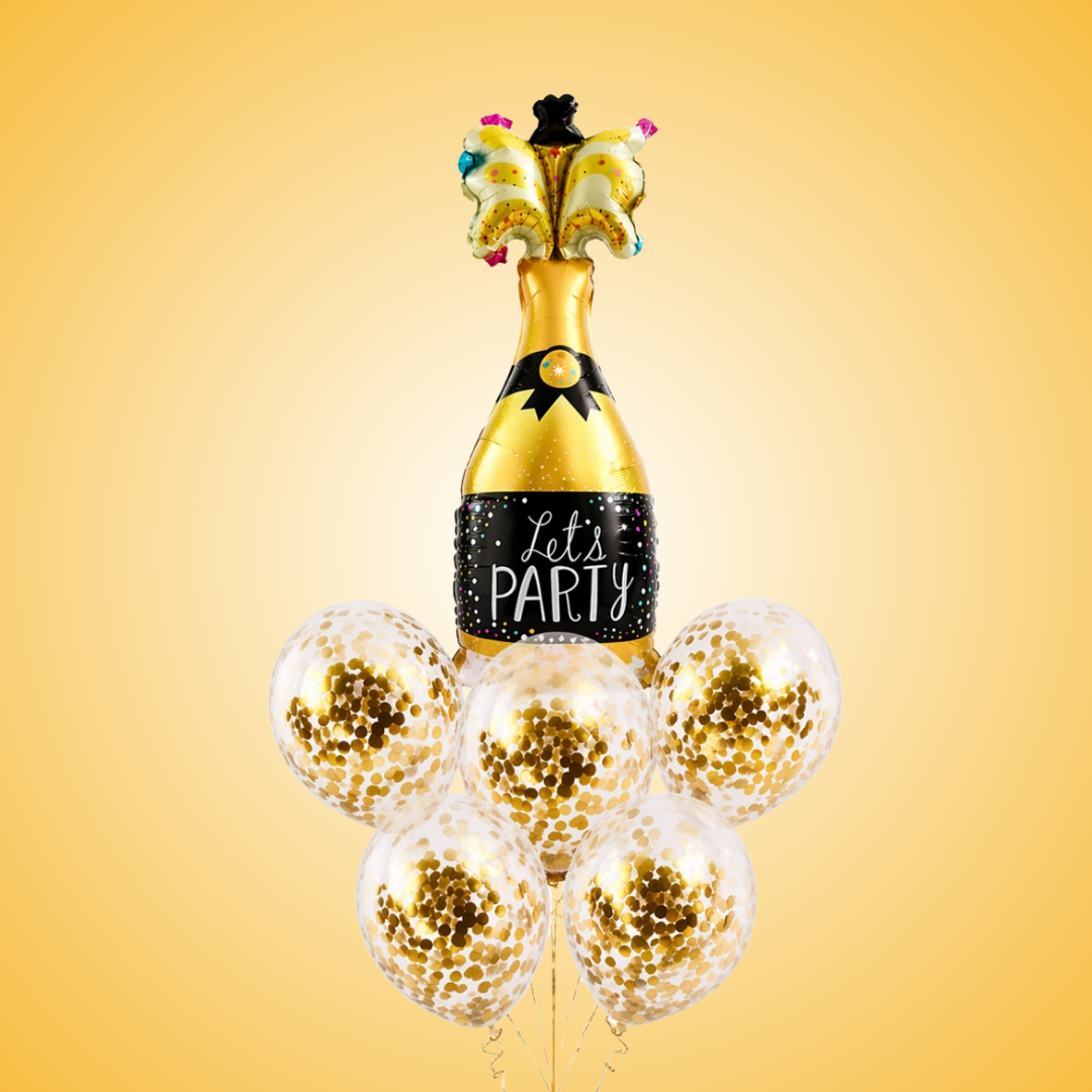 Drinking Theme Helium Balloon Set of 3 (Let’s Party + Aged to Perfection + Beer Mug Balloons) | Pre-Inflated & Delivered | Birthday & Anniversary Decoration