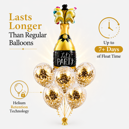 Drinking Theme Helium Balloon Set of 3 (Let’s Party + Aged to Perfection + Beer Mug Balloons) | Pre-Inflated & Delivered | Birthday & Anniversary Decoration