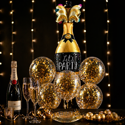 Drinking Theme Helium Balloon Set of 3 (Let’s Party + Aged to Perfection + Beer Mug Balloons) | Pre-Inflated & Delivered | Birthday & Anniversary Decoration