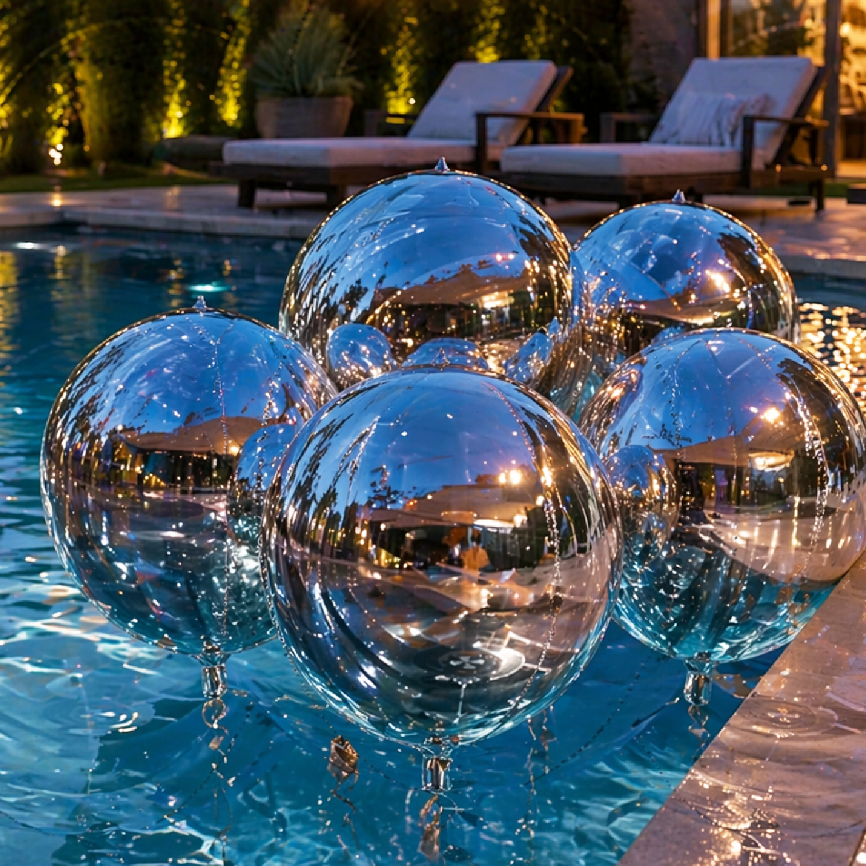 4D Silver Round Orbz Foil Balloons 22 Inch (Pack of 3) | Helium Filled & Delivered Inflated | Giant Balloons for Birthday, Anniversary & Party Decoration