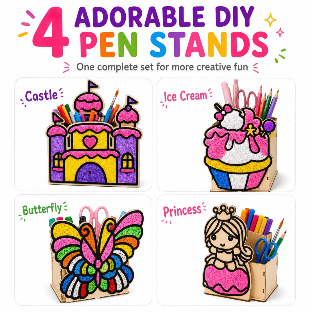 DIY Pen Stand Clay Painting Combo - Pack of 4 for Kids | Wanna Party - Image 3