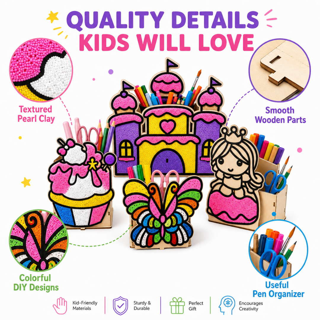 DIY Pen Stand Clay Painting Combo - Pack of 4 for Kids | Wanna Party - Image 6