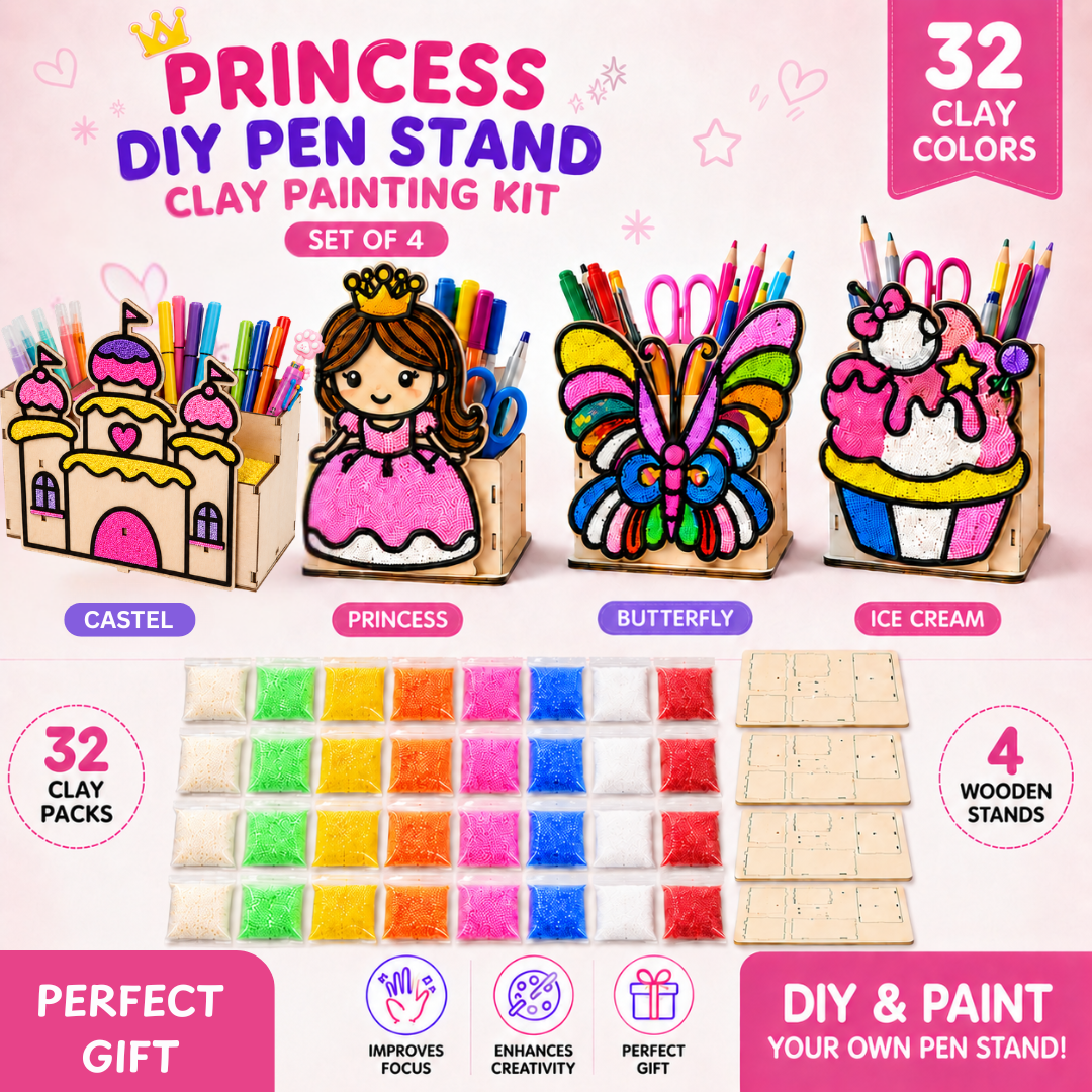 DIY Pen Stand Clay Painting Combo - Pack of 4 for Kids | Wanna Party - Image 8