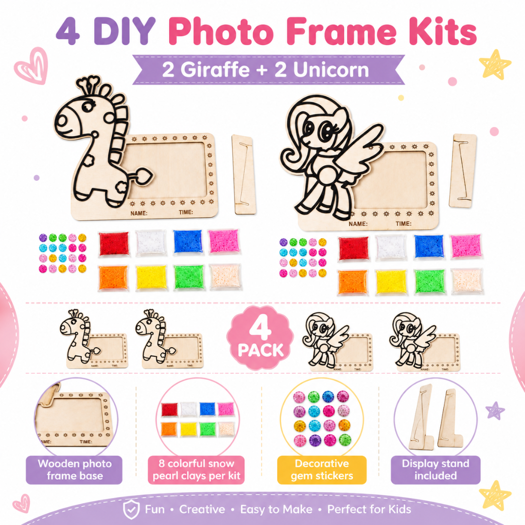 DIY Photo Frame Clay Painting Combo - Pack of 4 for Kids | Wanna Party - Image 3