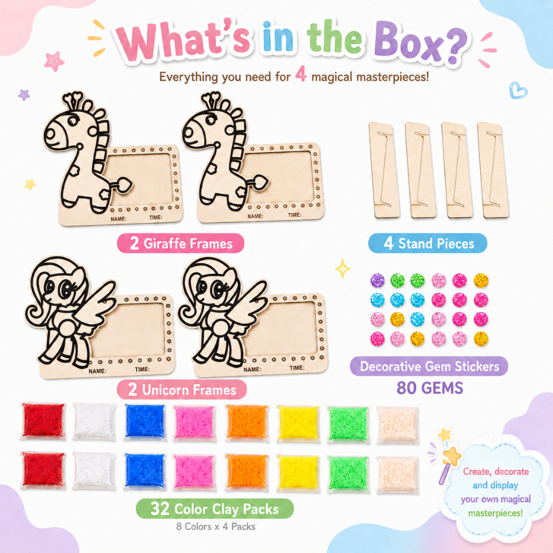DIY Photo Frame Clay Painting Combo - Pack of 4 for Kids | Wanna Party - Image 4