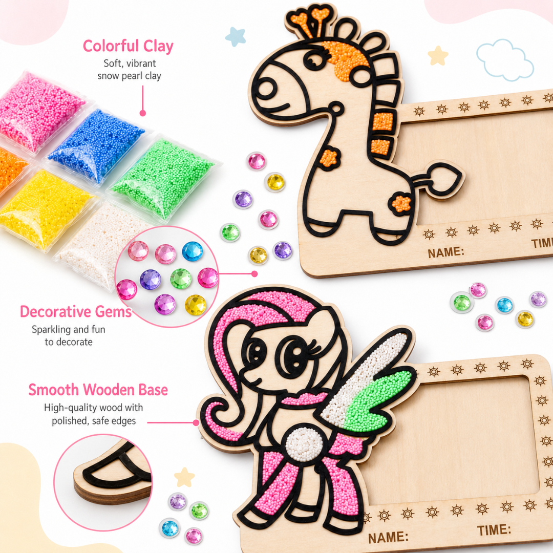 DIY Photo Frame Clay Painting Combo - Pack of 4 for Kids | Wanna Party - Image 8