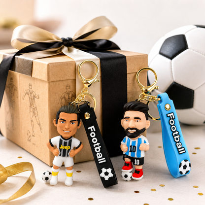 "Messi and Ronaldo White Jersey Keychain Set of 2 - Soccer Fan Gift | Wanna Party" - Image 9