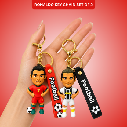 "Ronaldo Keychain Set Red and White Jersey Combo of 2 | Wanna Party" - Image 1