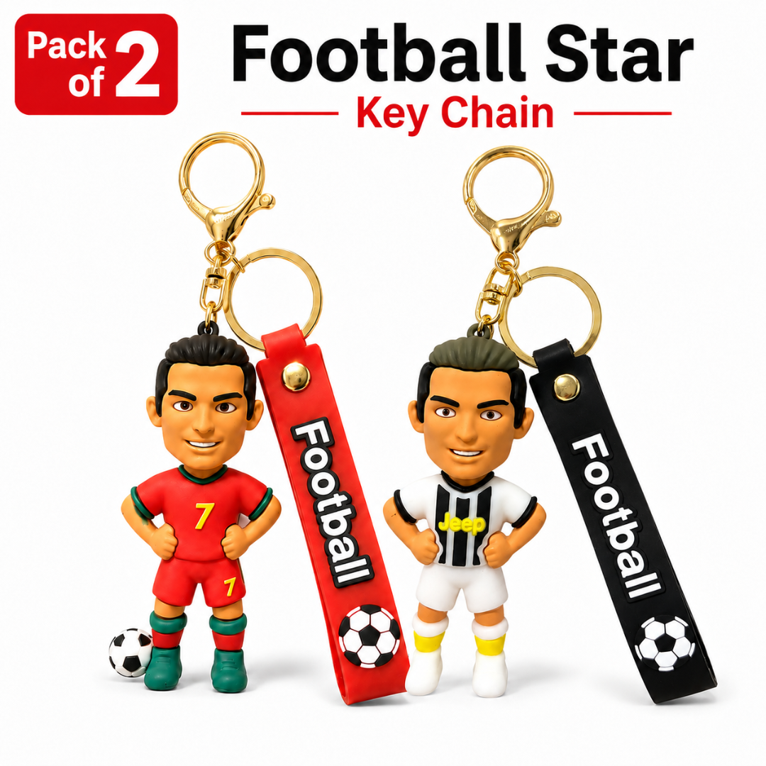 "Ronaldo Keychain Set Red and White Jersey Combo of 2 | Wanna Party" - Image 3