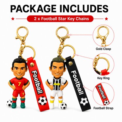 "Ronaldo Keychain Set Red and White Jersey Combo of 2 | Wanna Party" - Image 4