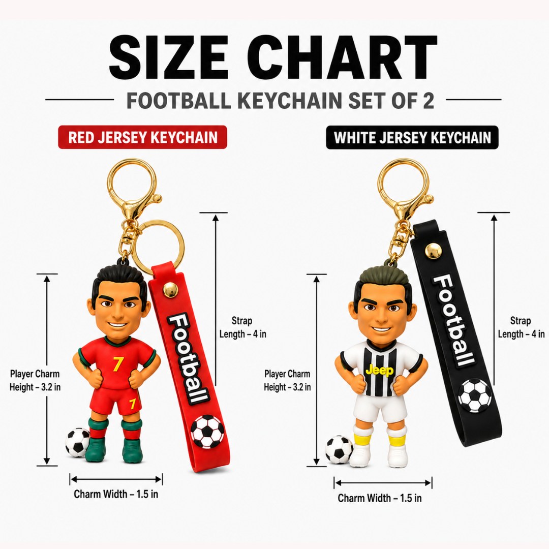 "Ronaldo Keychain Set Red and White Jersey Combo of 2 | Wanna Party" - Image 5