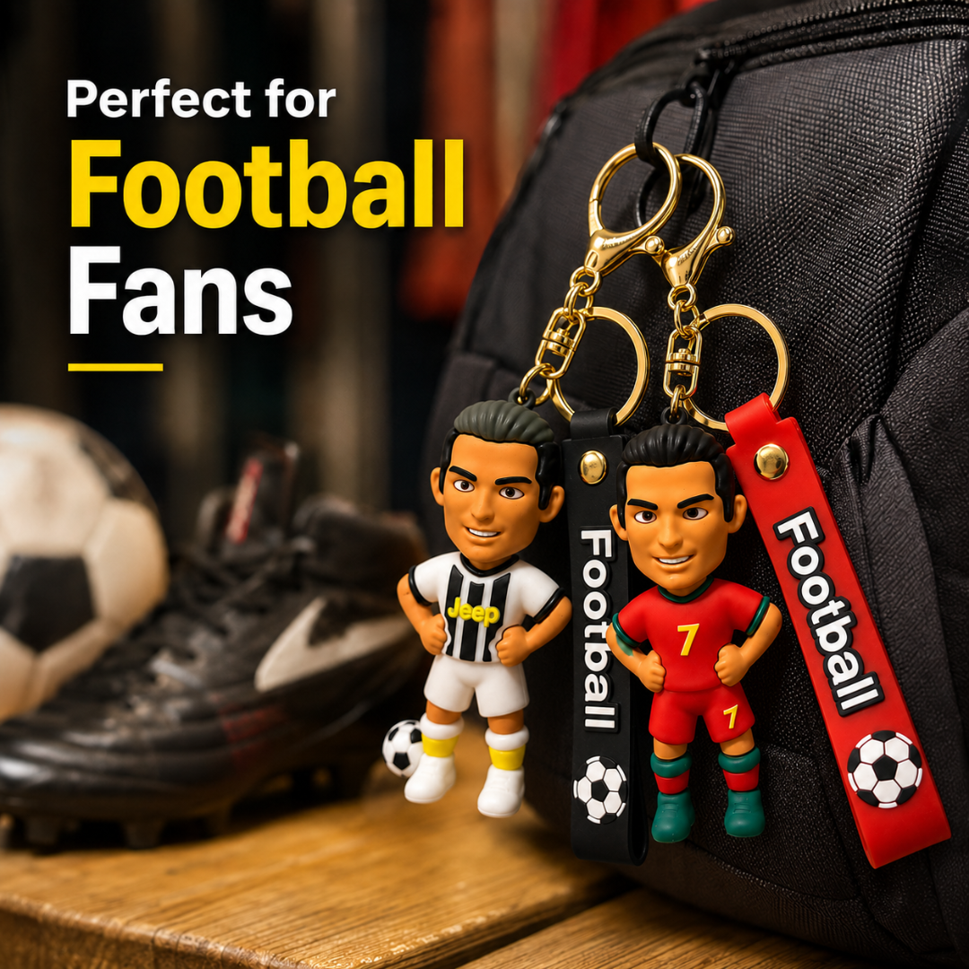 "Ronaldo Keychain Set Red and White Jersey Combo of 2 | Wanna Party" - Image 6
