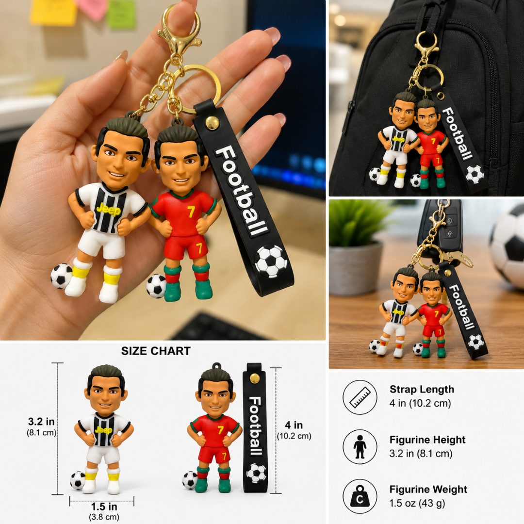 Ronaldo Keychain Set Red and White Jersey Combo of 2 | Wanna Party
