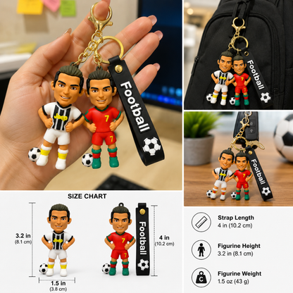"Ronaldo Keychain Set Red and White Jersey Combo of 2 | Wanna Party" - Image 9