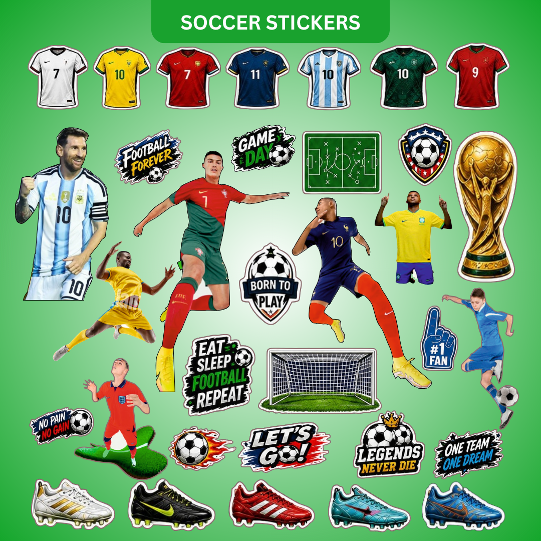 "Soccer Stickers 4 Sheets - Football Party Favors | Wanna Party" - Image 10