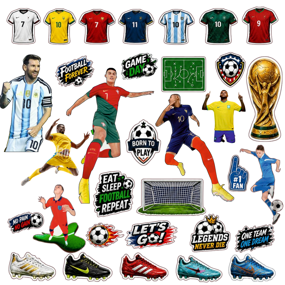 "Soccer Stickers 4 Sheets - Football Party Favors | Wanna Party" - Image 2