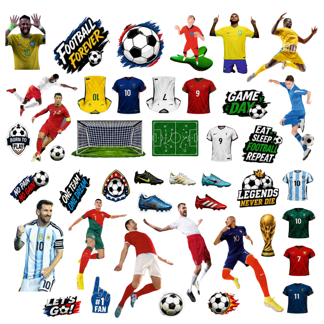 "Soccer Stickers 4 Sheets - Football Party Favors | Wanna Party" - Image 3