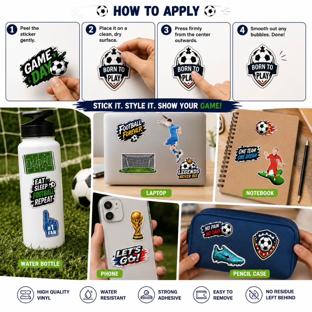 "Soccer Stickers 4 Sheets - Football Party Favors | Wanna Party" - Image 9