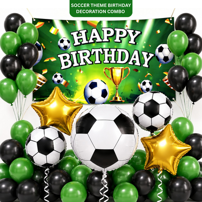 Soccer Theme Birthday Decoration Combo - 26PC
