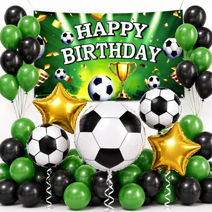 Soccer Theme Birthday Decoration Combo - 26PC