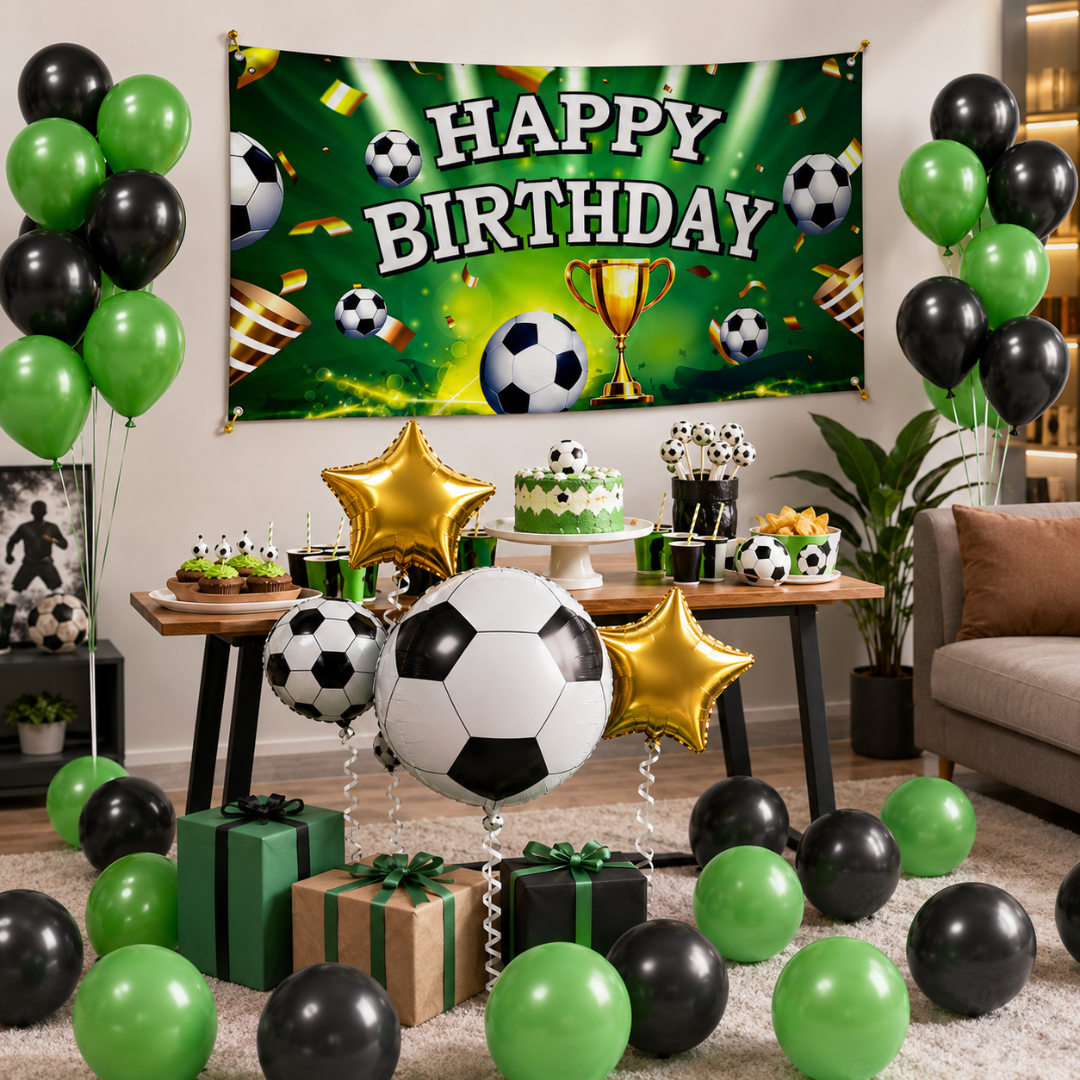 Soccer Theme Birthday Decoration Combo - 26PC
