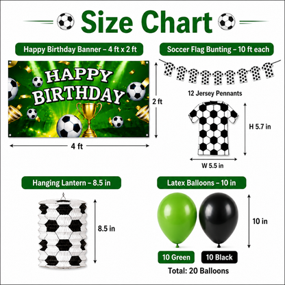 Soccer Theme Birthday Decoration Kit - 25PC