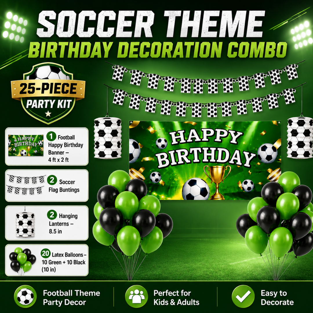 Soccer Theme Birthday Decoration Kit - 25PC
