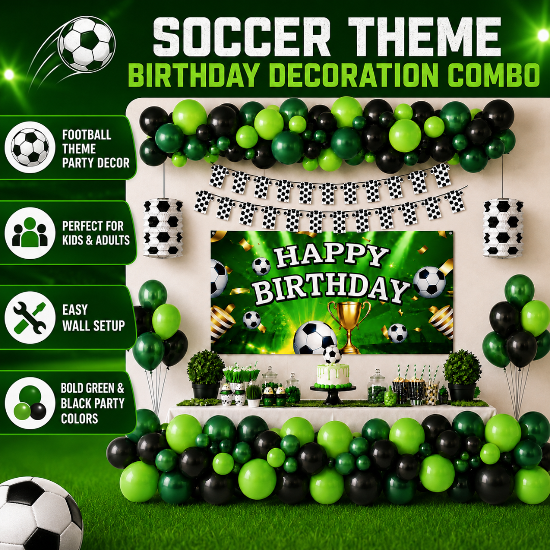 Soccer Theme Birthday Decoration Kit - 25PC