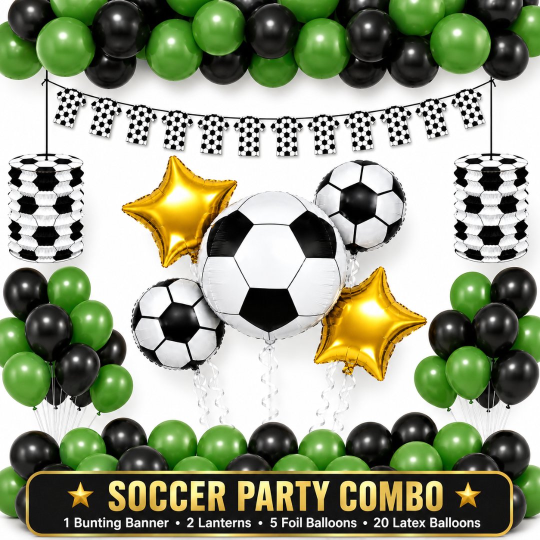 Soccer Theme Birthday Decoration Combo - 28PC