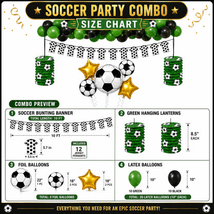 Soccer Theme Birthday Decoration Combo - 28PC