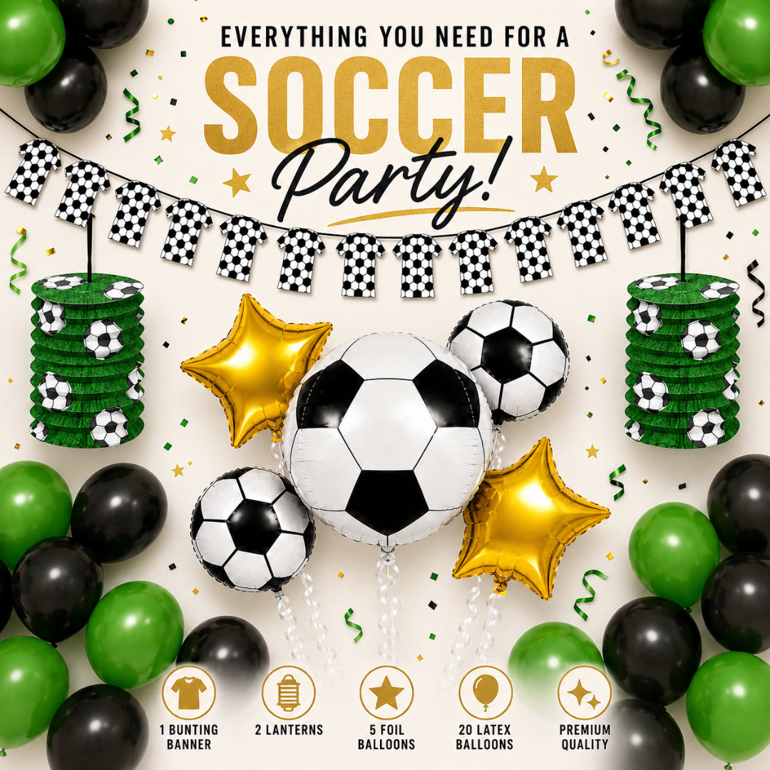Soccer Theme Birthday Decoration Combo - 28PC