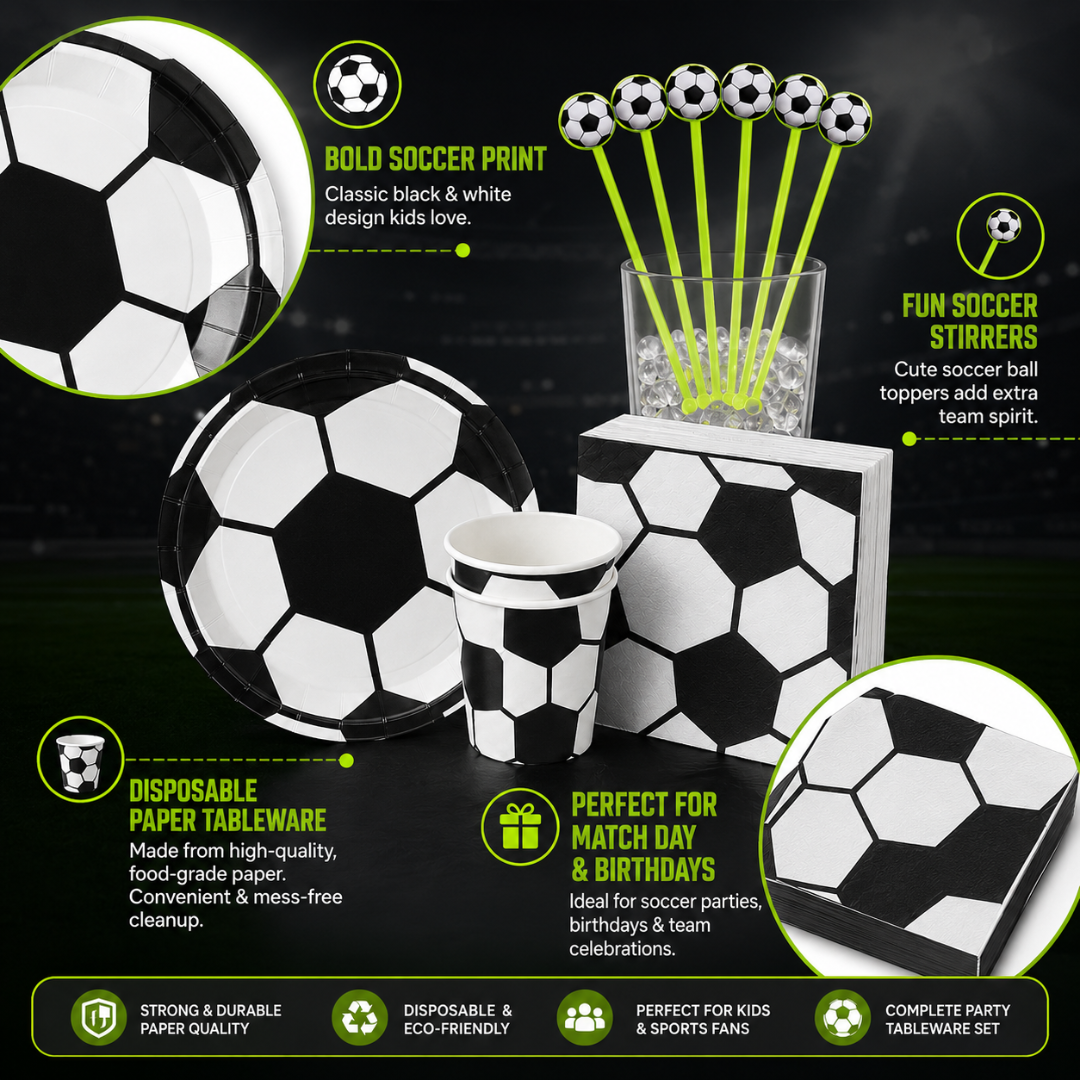 Soccer Theme Birthday Tableware Combo - 49PC